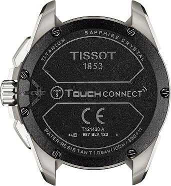Tissot Unisex T-Touch Connect Solar Antimagnetic Titanium Case Swiss Tactile Quartz Watch with Strap, Grey, 23 (Model: T1214204405100)