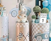 Vista 3 de Decoración de cumpleaños de coche de carreras, letrero de límite de velocidad, Fast One, decoración de fiesta de cumpleaños de coche de carreras