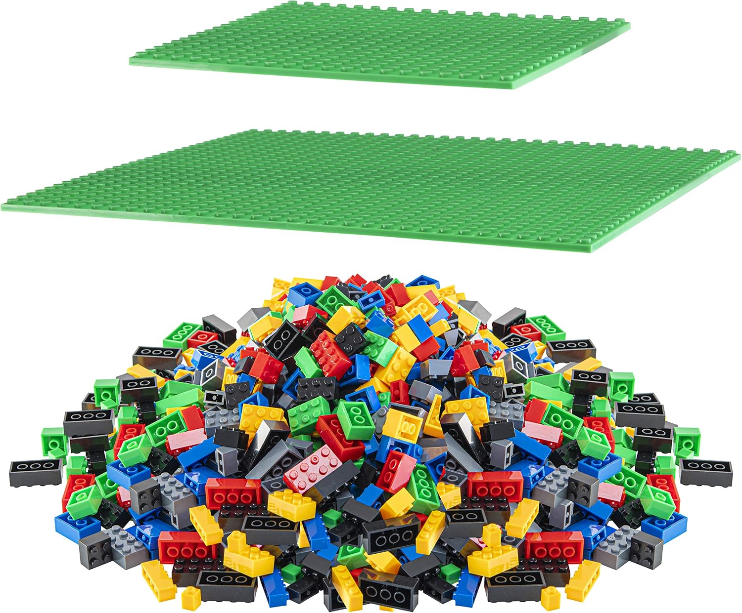 PREXTEX 700 Piece Building Bricks with 2 Boards Classic Colors Compatible with All Major Brands 700 Piece Small Building Blocks