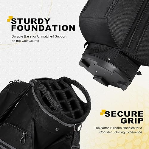 Miniatura 6 de UNIHIMAL Bolsa para carrito de golf, organizador de 15 vías con asas y cubierta para lluvia