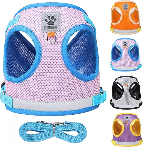 Miniatura 1 de FOZZA Juego de arnés y correa para perro sin tirones, arnés reflectante ajustable para cachorros con malla transpirable, arnés chaleco para perros y