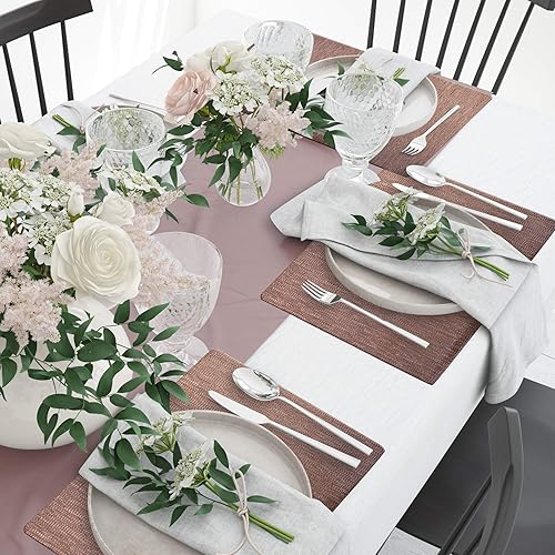 Miniatura 5 de Decozen Juego de 8 manteles individuales para mesa de centro de comedor, resistentes a los arañazos, a las manchas de calor, antideslizantes, para