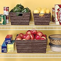 Vista 2 de Whitmor Rattique canasto de almacenamiento con cesta - Espresso