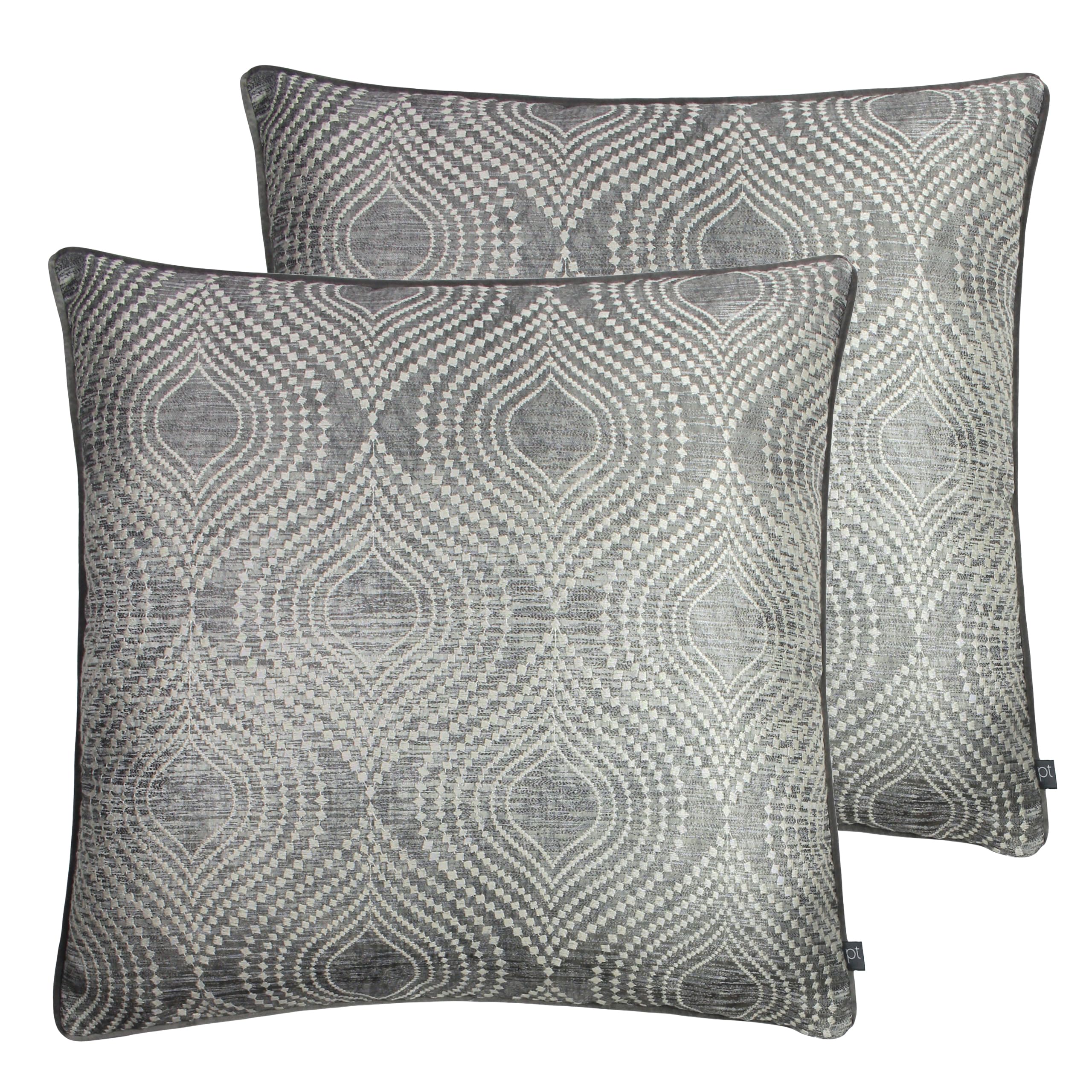 Prestigious Textiles Radiance Feather Filled Cushions Twin Pack, Otter, 55 x 55cm