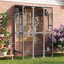 MAGIC UNION 99.2" Large Catio Outdoor Cat Enclosure with Finer Mesh, Gray