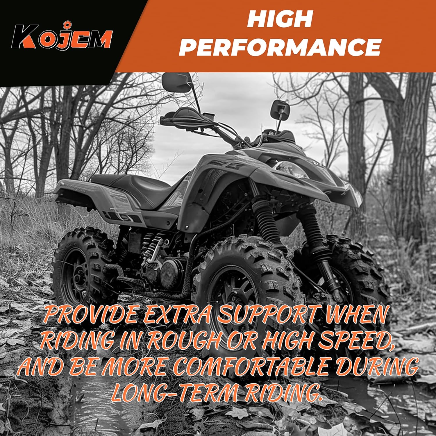 Kojem ATV Complete Seat Replacement Compatible with 2005-2014 Polaris Sportsman 400/450/500/600/700/800/Hawkeye 400 Black Replacement for 2683433-070 2684882-070
