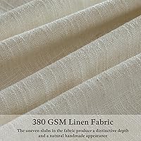 Vista 3 de Cortinas de lino plegadas de 108 pulgadas, juego de 2 paneles para sala de estar, dormitorio, estilo granja rústica, con pestaña trasera, plegadas
