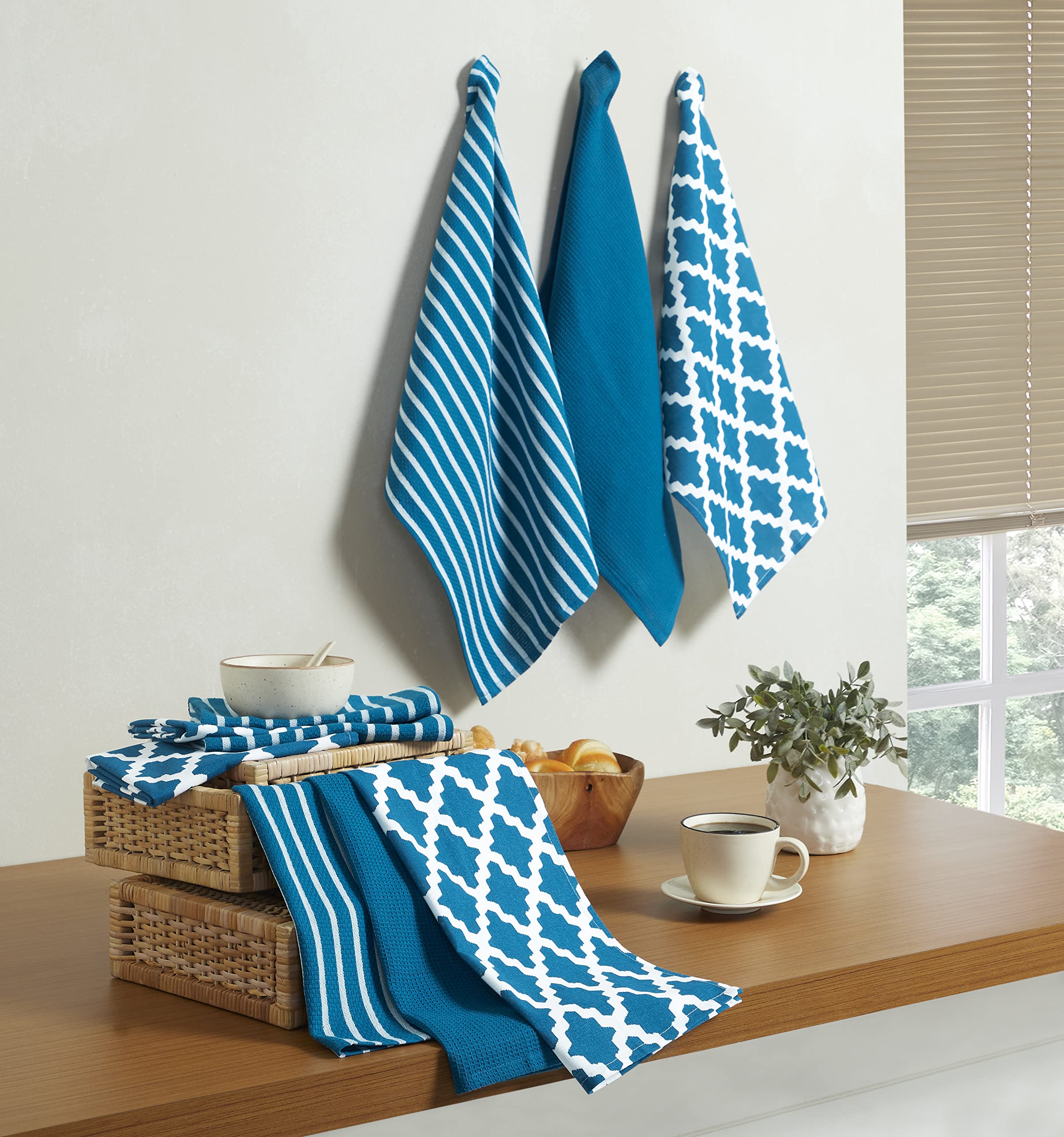 12 Strofinacci Cotone Souvenir Italia - Stampe Sicilia, Sorrento, Limoni, Pizza - Foto 8