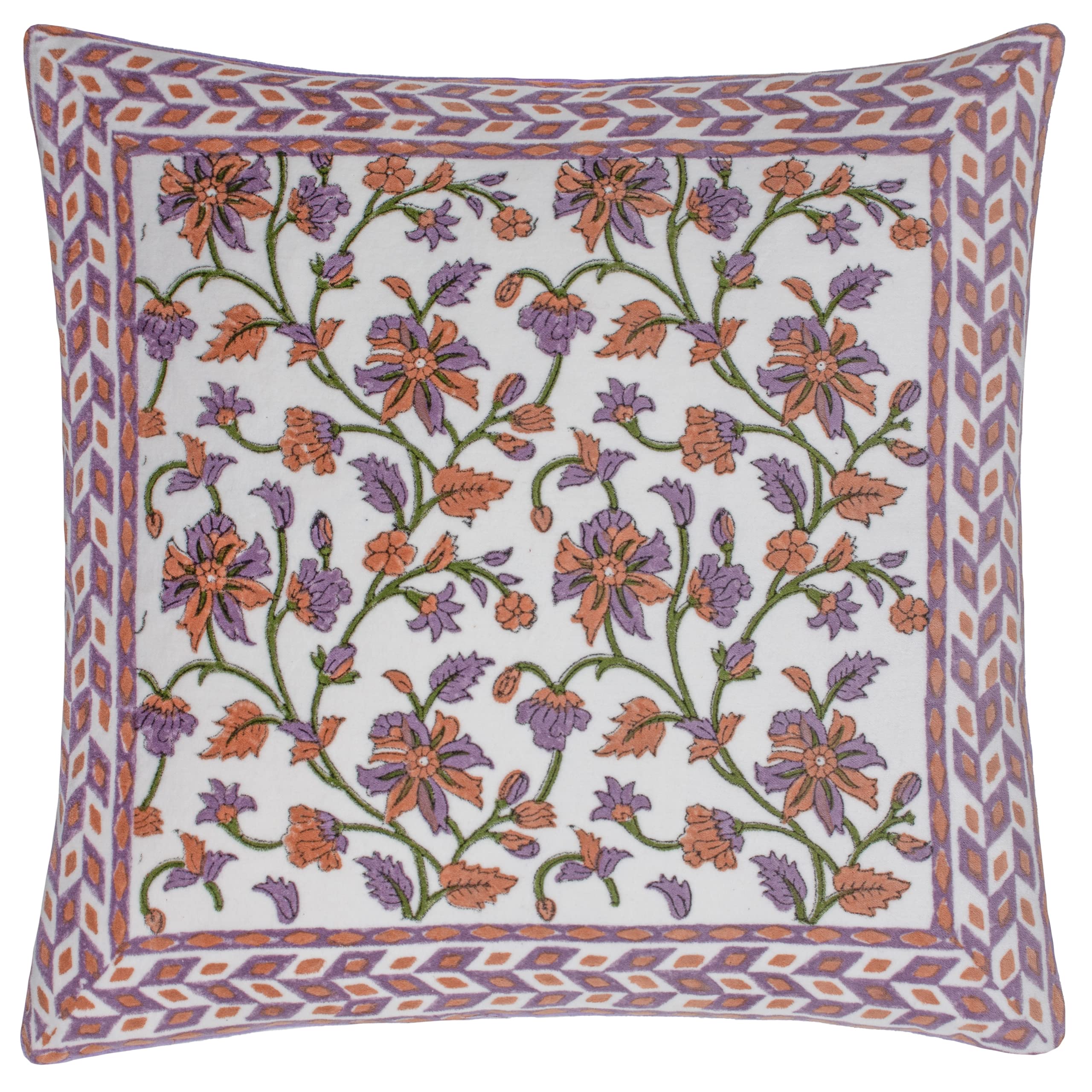 Paoletti Mentera Floral Velvet Polyester Filled Cushion from B&Q