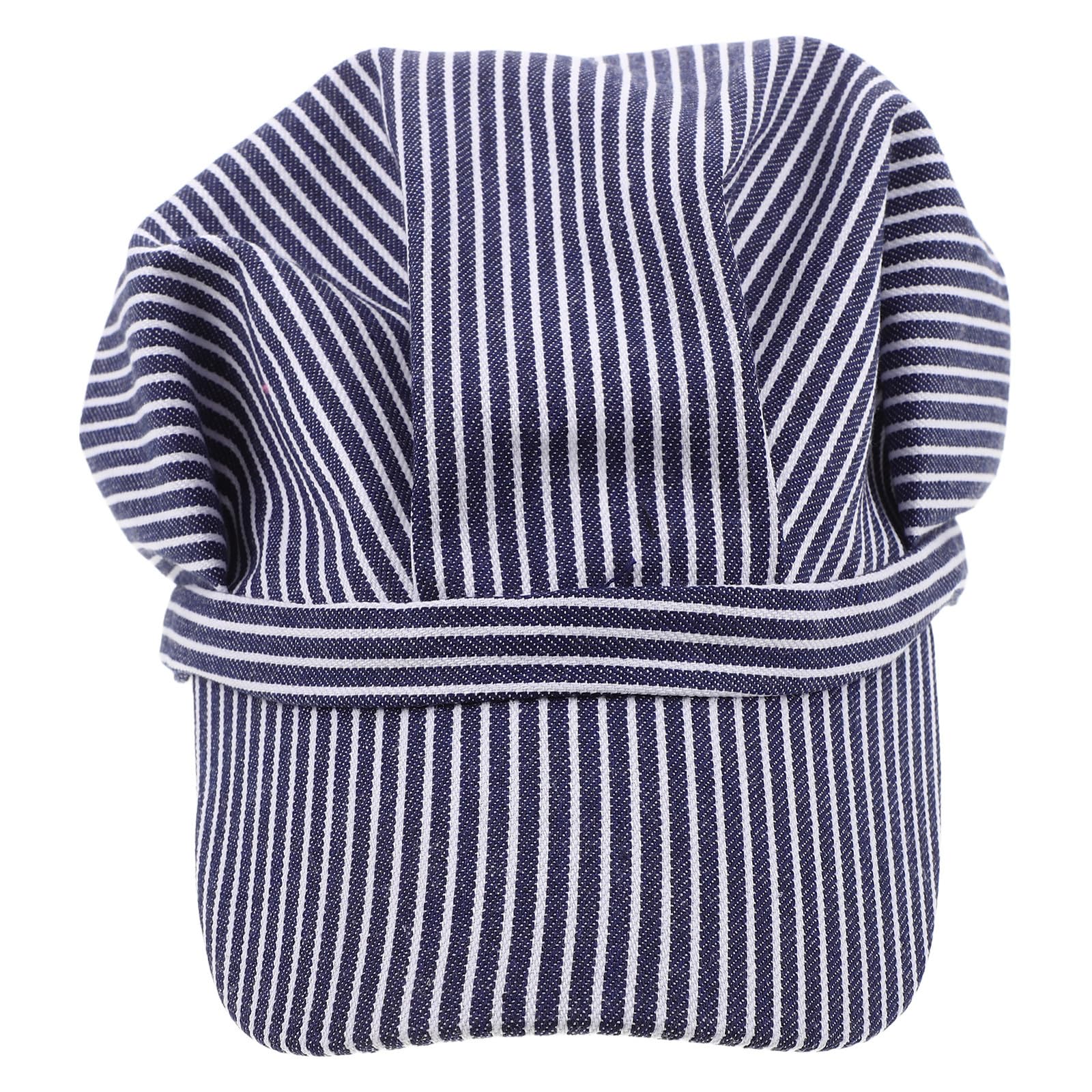 Train Conductor Hat Adjustable Striped Cotton Octagonal Cap