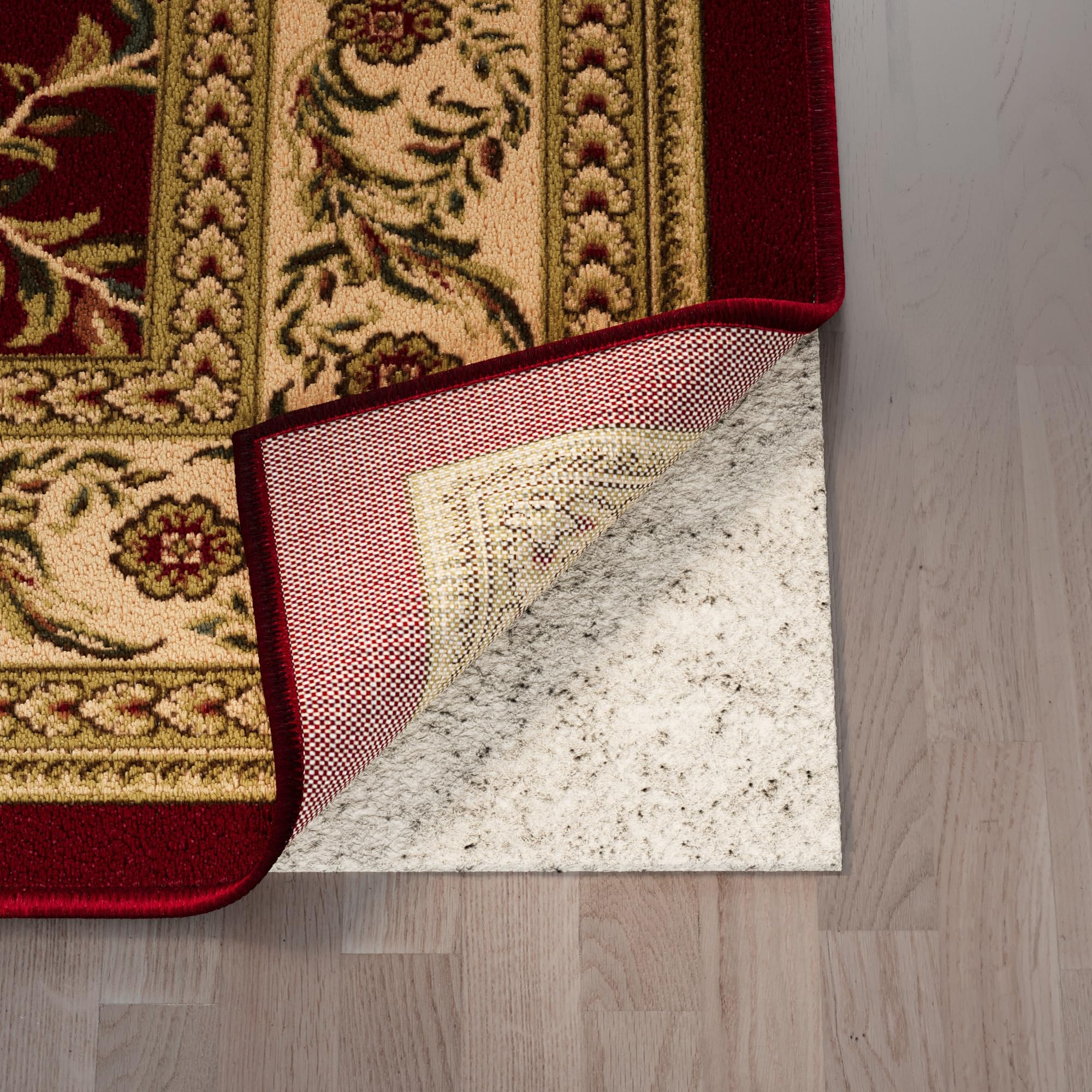 Ottomanson Non Slip Rug Pad Grip 3x22 1/8 Thick, Protection for Any Flooring Surface, Keep Your Runner Rug and Area Rugs in Place, 2'7" x 22', Beige