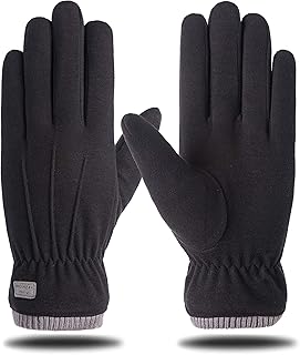 Womens Winter Gloves Touch Screen Warm Thermal Soft Lining Elastic Cuff Cold Weather Windproof Gloves Black