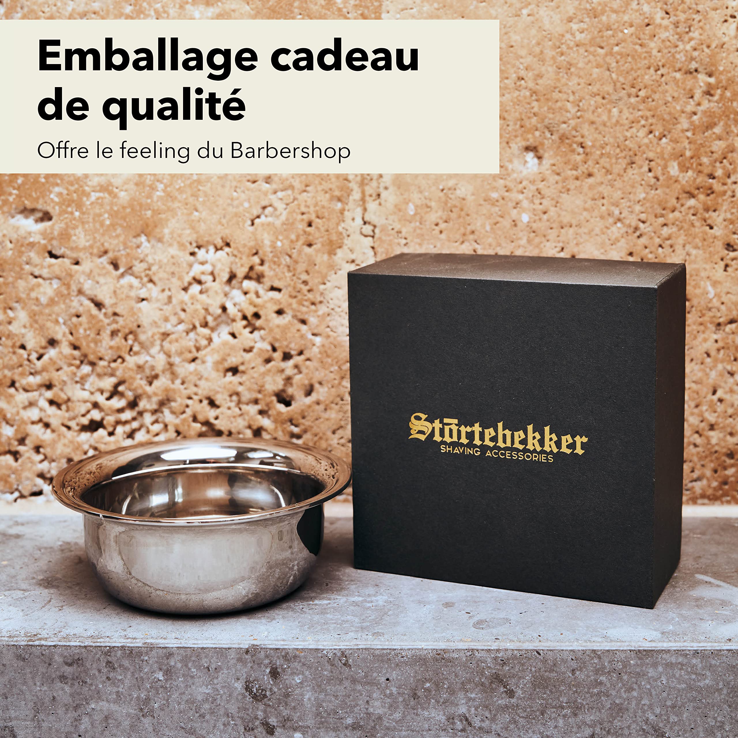 Störtebekker® Bol de rasage - Creuset de rasage en acier inoxydable - Parfait pour faire mousser la mousse
