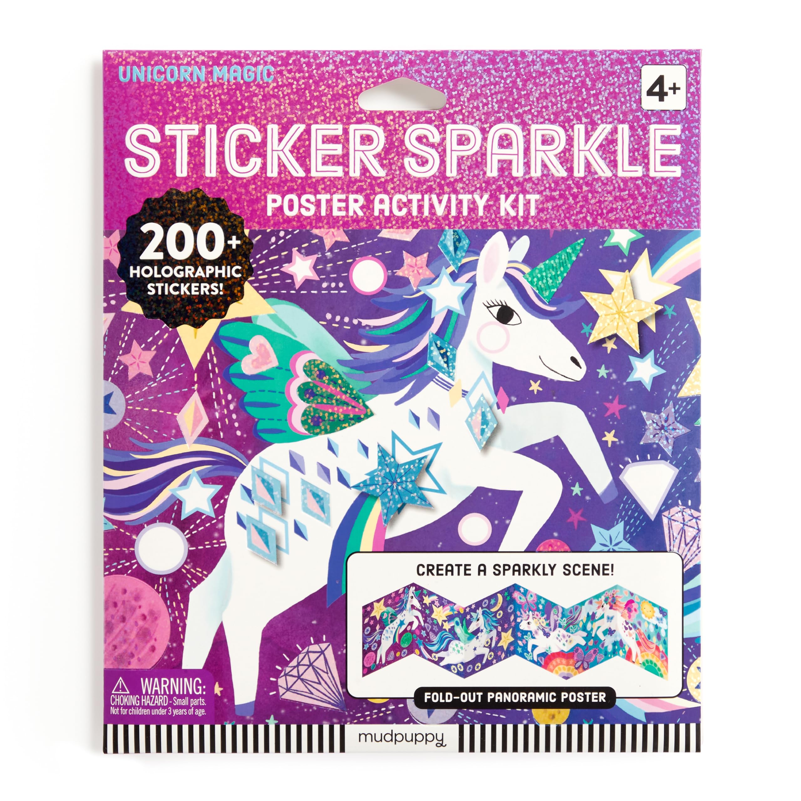 Mudpuppy Unicorn Magic – Sticker Sparkle Poster Activity Kit With Illustrations of Sparkling Unicorns For Children Ages 4 And Up