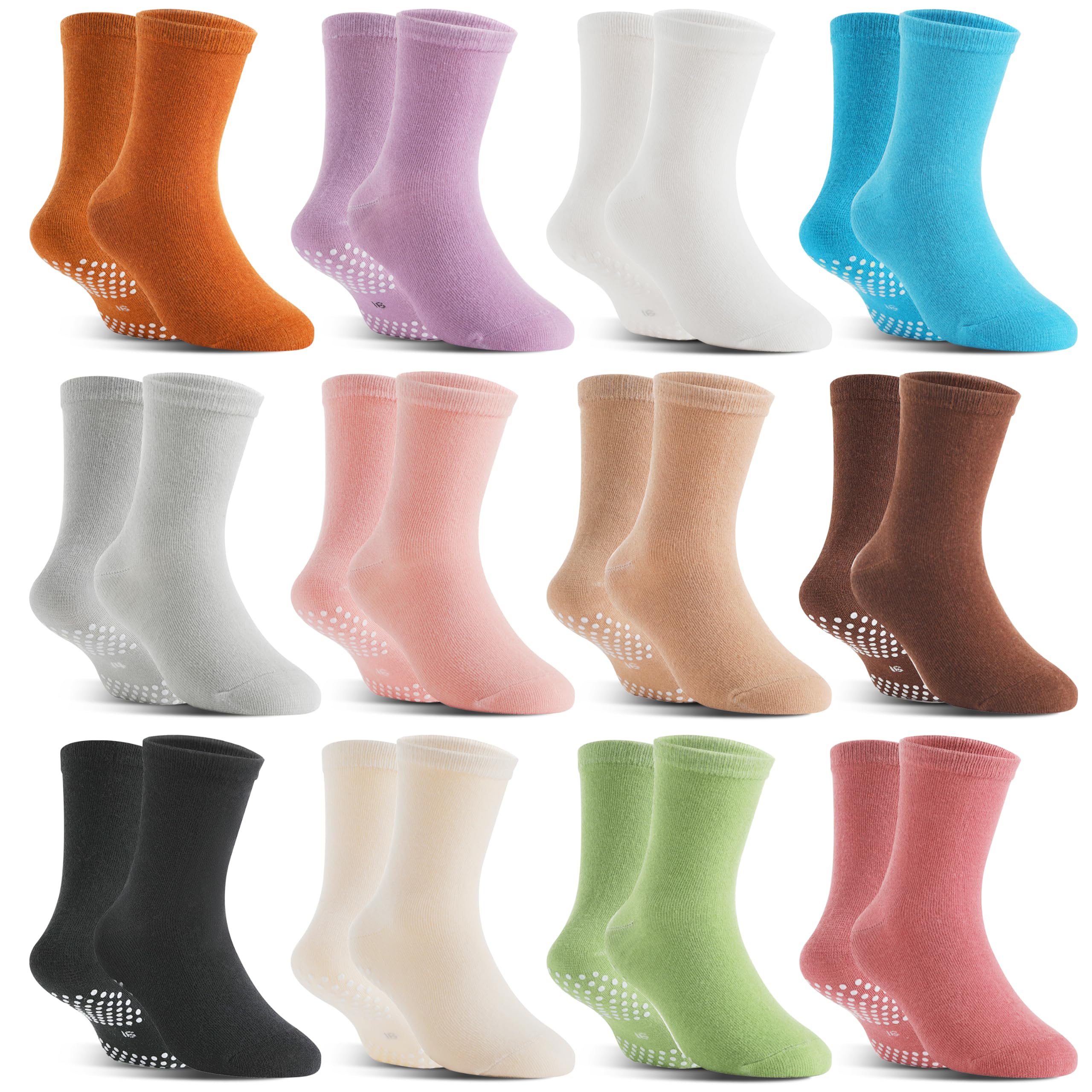 Welwoos 12 Pairs Baby Girls Toddlers Grips Socks Non Slip Funny Animal Cartoon Cosy Breathable Cotton Anit Skid Socks — view 9