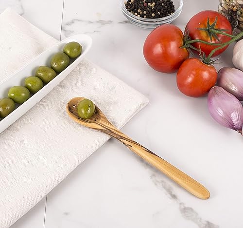 Miniatura 5 de Eddington - Servidor de ensalada italiano de madera de olivo, hecho a mano en Europa, juego de 2 piezas, 13 pulgadas