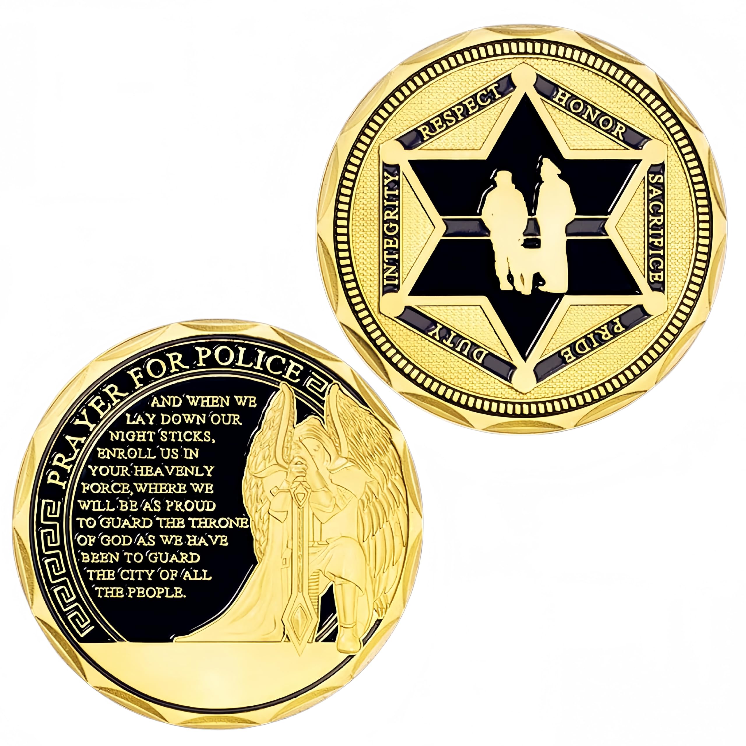 Pièce De Prière Fine Ligne Bleue Pour Policiers - Diamètre 4,5 Cm, épaisseur 0,3 Cm, Cadeau De Remerciement