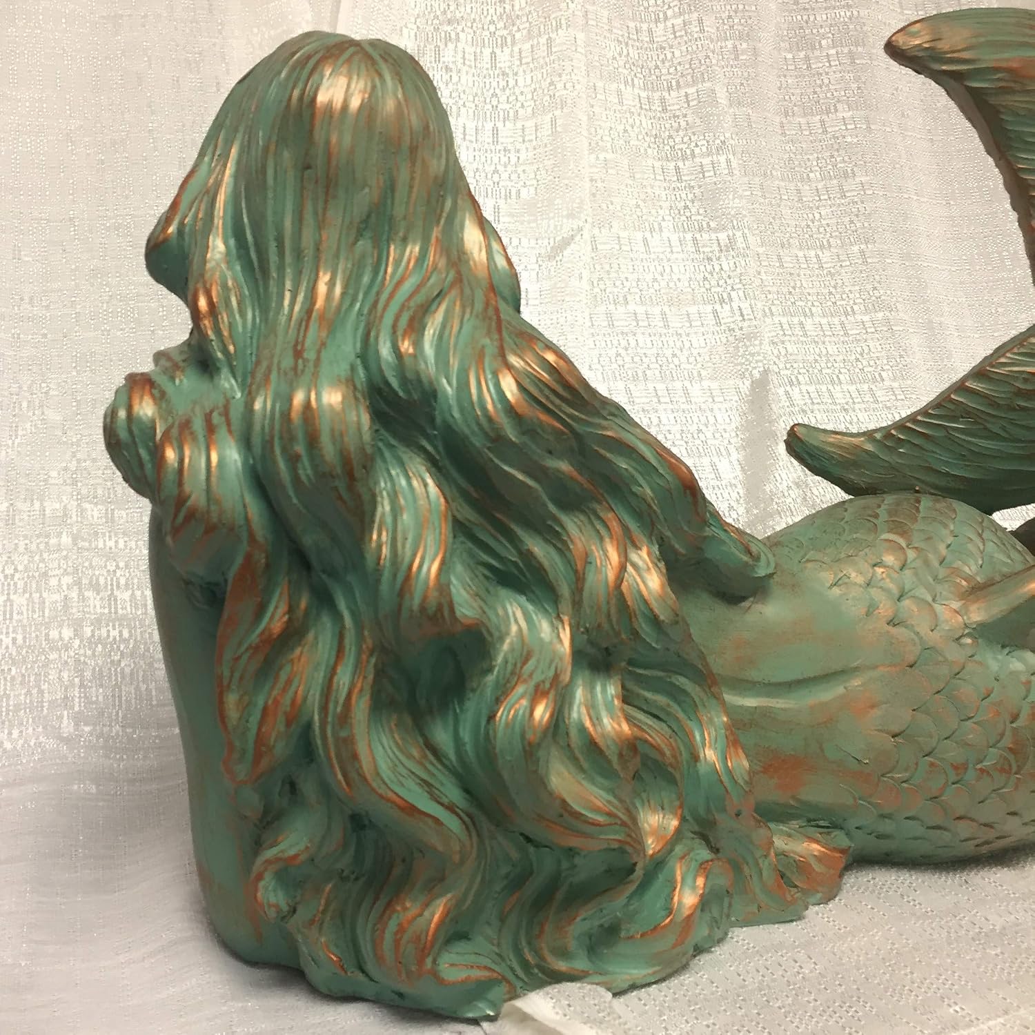 Life's A Beach 21" L Extra Large Lying Sexy Mermaid Nautical Coastal Garden & Pool Statue in Bronze Patina Finish