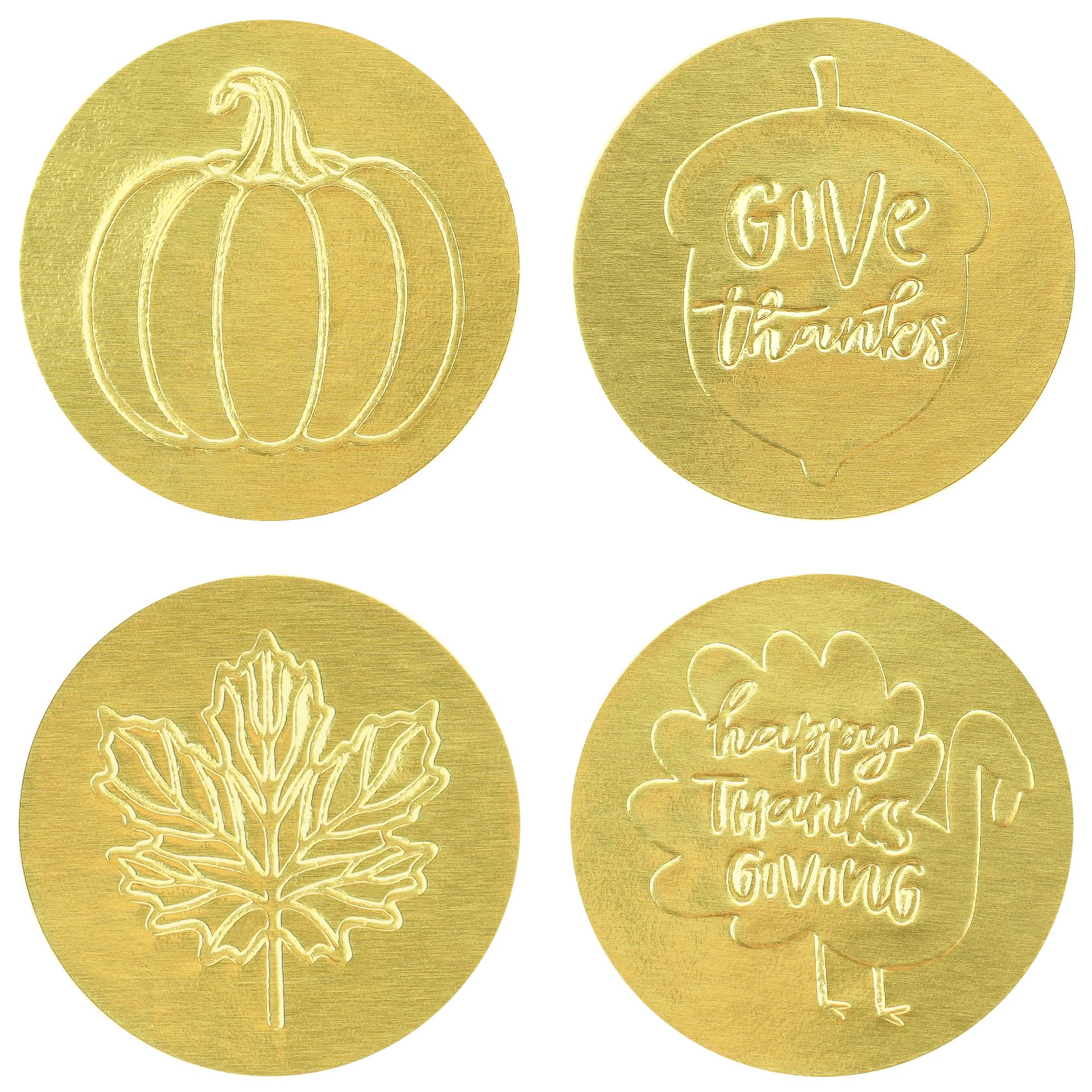 48 Fall & Thanksgiving Pilgrim Turkey Envelope Seals - 1.2" Round Decorative Stickers