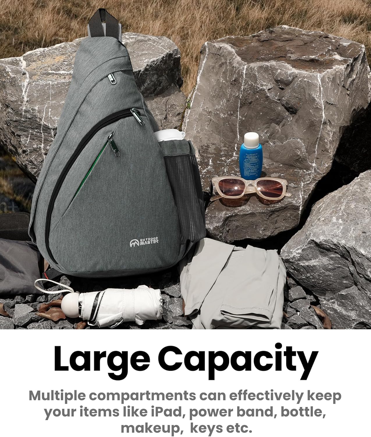 OutdoorMaster Sling Bag, Hiking Daypack, Crossbody Shoulder Chest Urban Outdoor Travel Backpack for Women & Men - Image 4