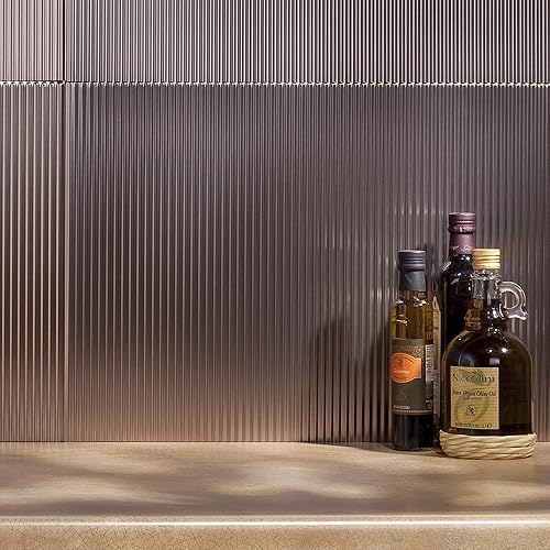 Miniatura 25 de FASÄDE Panel decorativo para salpicaduras de vinilo acanalado en bronce bermudas (muestra de 6 x 6 pulgadas) Bronce (Bermuda Bronze),Bronce