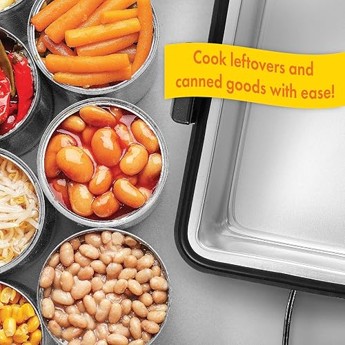 Miniatura 4 de TRAVEL TIME Estufa portátil de 12 V con 5 sartenes y tapas, 150 W, universal para la mayoría de vehículos, mini calentador de alimentos para