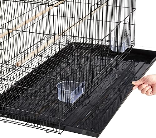 Miniatura 9 de Yaheetech Jaula de hierro para pájaros de 30 pulgadas de longitud, jaula de loro para loros pequeños, periquitos, cacatúas, budgies conuras, loro