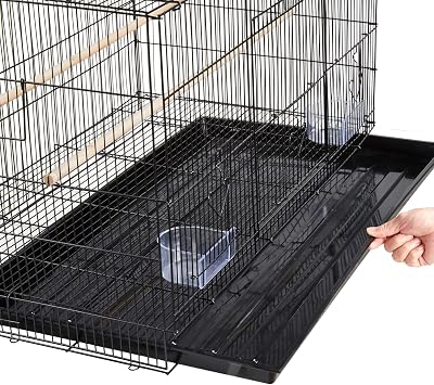 Topeakmart Pet Products Stackable Rectangle Flight Bird Cages for Small Birds Parrots Parakeets Cockatiels Conures Budgies Lovebirds Canaries Finches w/Slide-Out Tray