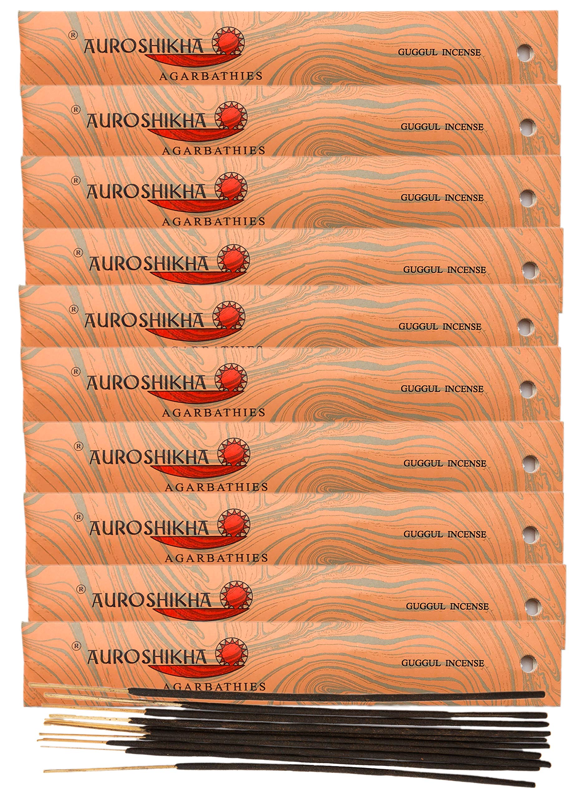 Auroshikha Marbling ~ Guggul ~ Incense 10 Sticks (10 Pack - Total of 100 gram)