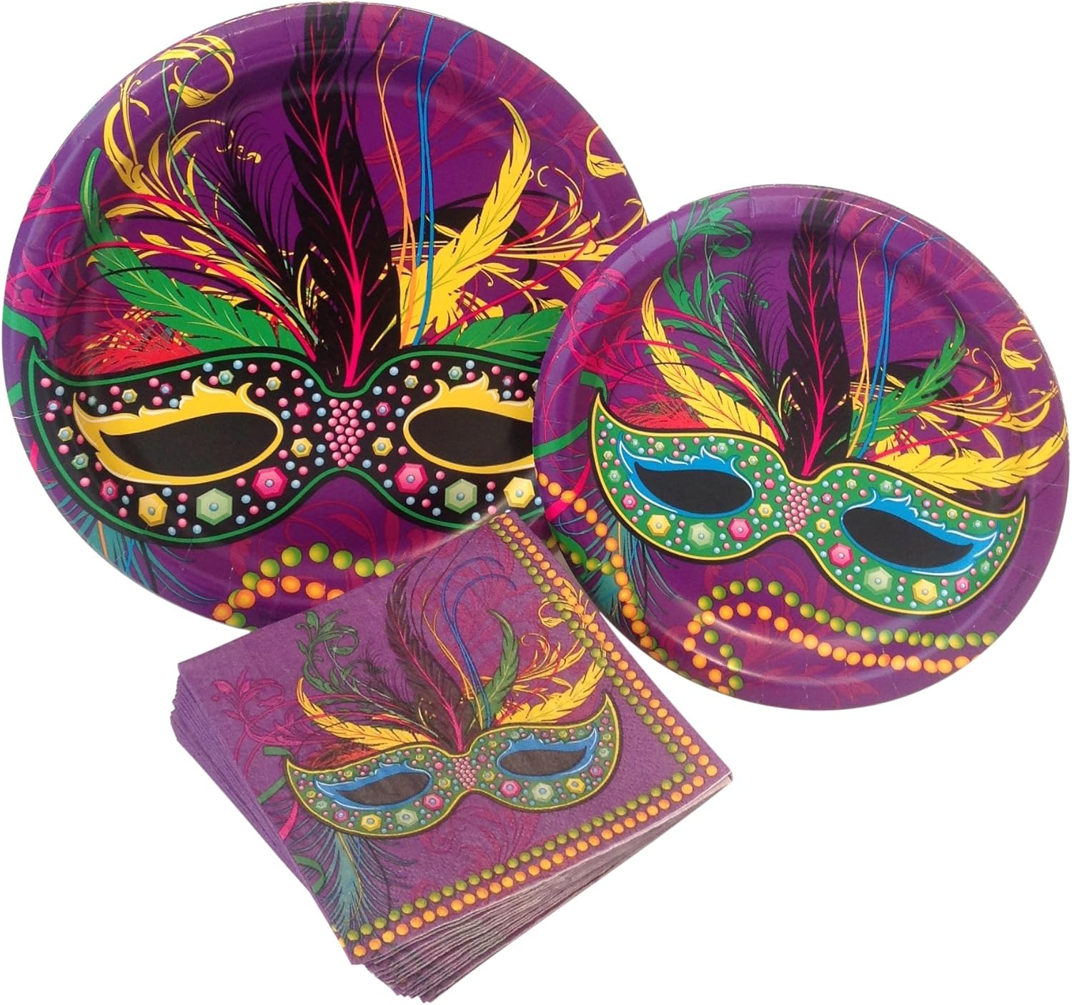 Mardi Gras Party Supply Pack! Bundle Includes Paper Plates