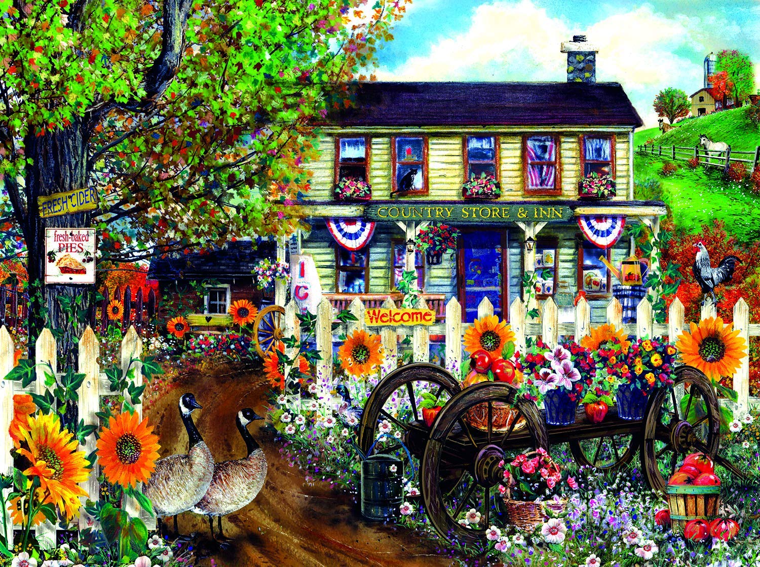 Shopping Day 1000 Piece Jigsaw Puzzle - Tom Wood Art 20x27 Inches