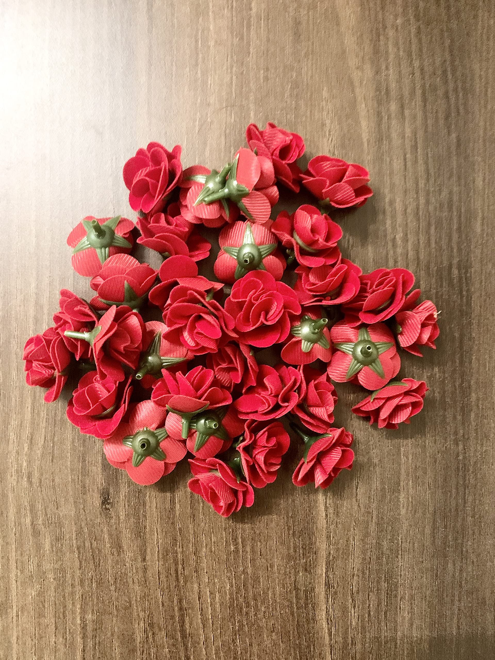 SPHINX Artificial Velvet Roses - 3.5 cm Loose Faux Flowers for DIY Crafts, Trousseau Packing, Gift Wrapping, Garland Making, Hair Accessory Making & Home Decor Projects- (Red, 200)