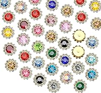 Vista 26 de 160 diamantes de imitación para coser de 0.472 pulgadas, base de metal, diamantes de imitación para coser en ropa, zapatos, aretes, cinturón