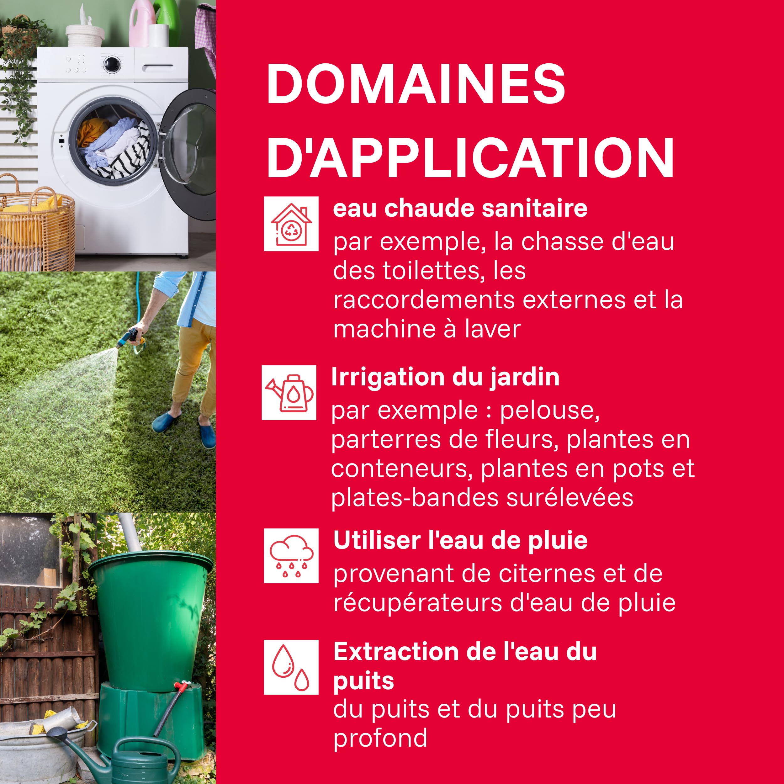T.I.P. HWW 4500 Circuit d’Eau Domestique Débit de 4350 l/h Hauteur de Refoulement de 50 m Puissance 1200 W Prêt à l'installation par Bouton Cuve de Pression en Inox Capacité 22 L Couleur Argent