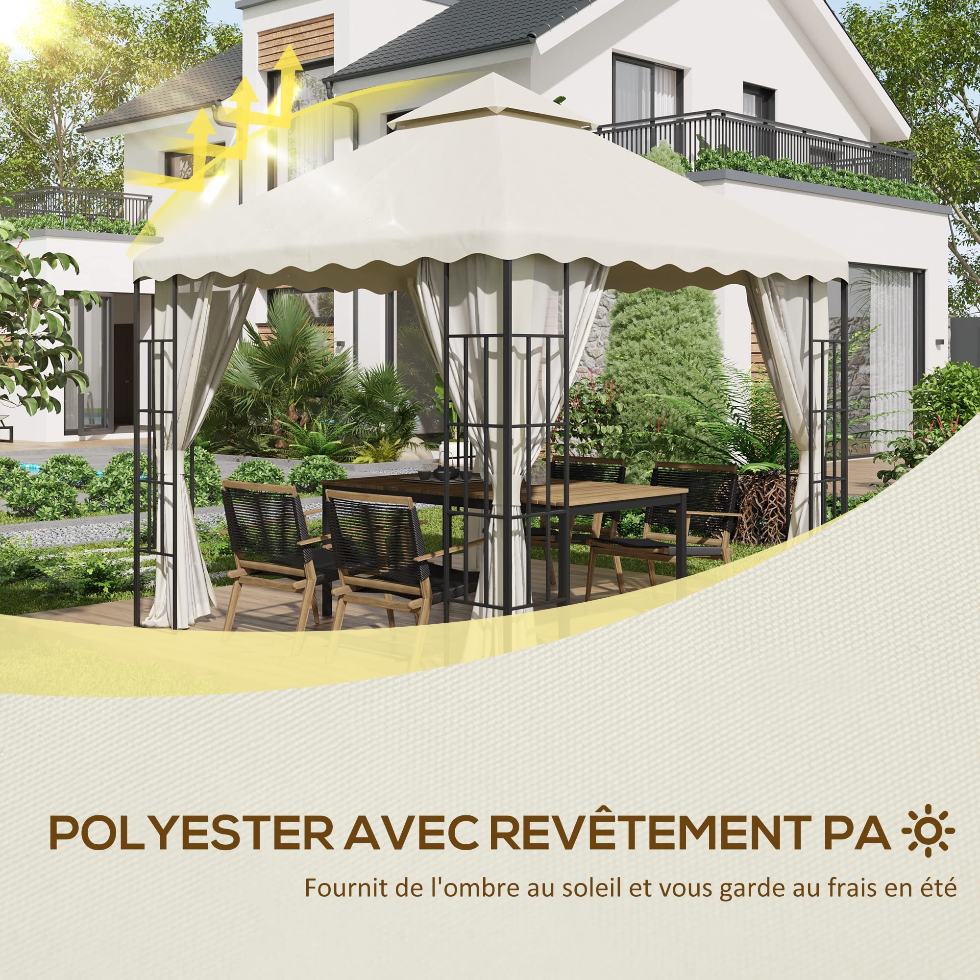Housse De Protection En Polyester Oxford 210D Pour Chaises De Jardin, Bâche Résistante Aux UV, Imperméable, Résistante à La Déchirure, 70 X 70 X 80/120 Cm