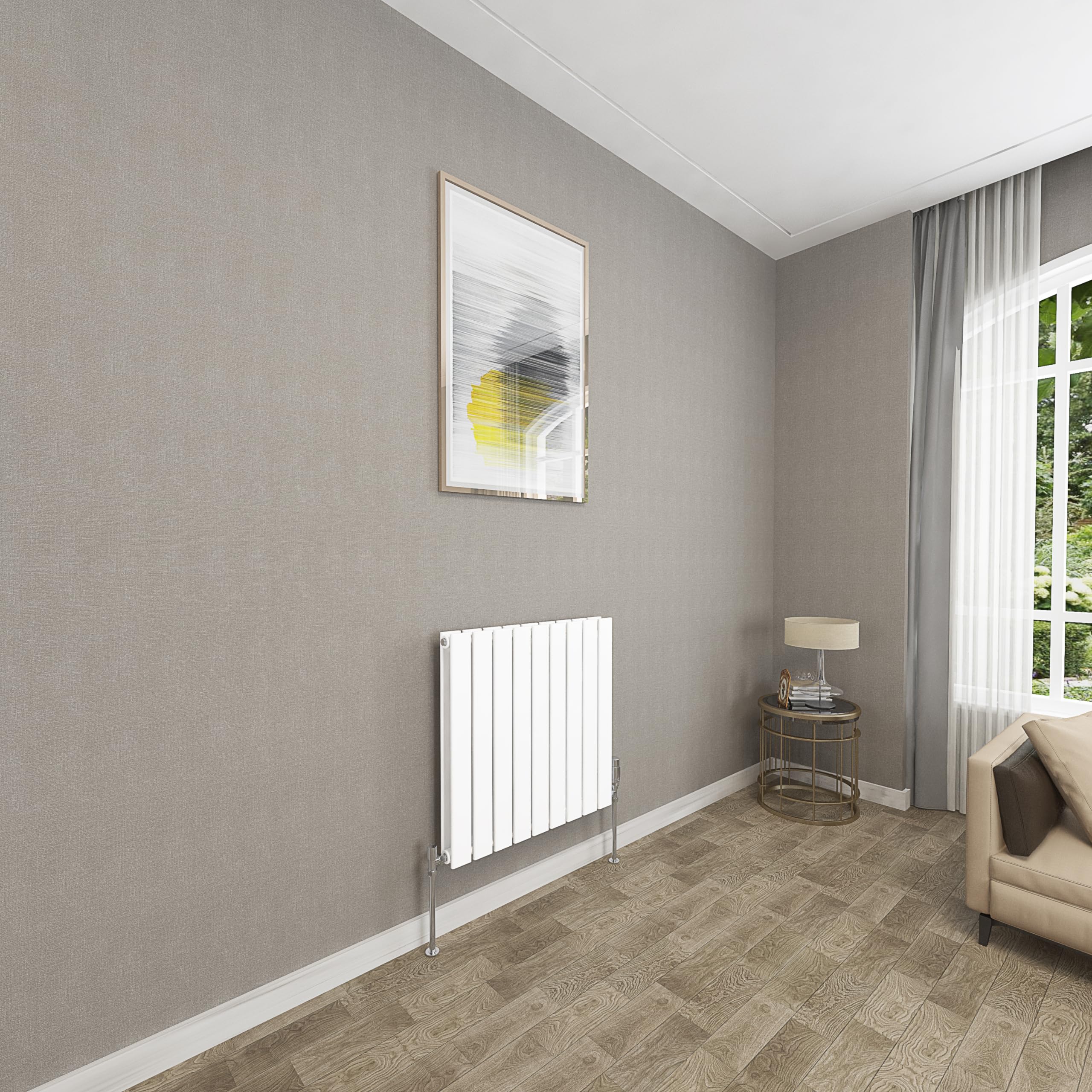 Sky Bathroom White | 600X612mm Horizontal Designer Radiators Flat Panel Double Panel Central Heating Radiator