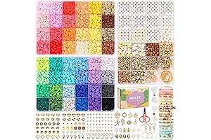 Quefe 11160PCS 48 Colors Polymer Clay Beads for Bracelets