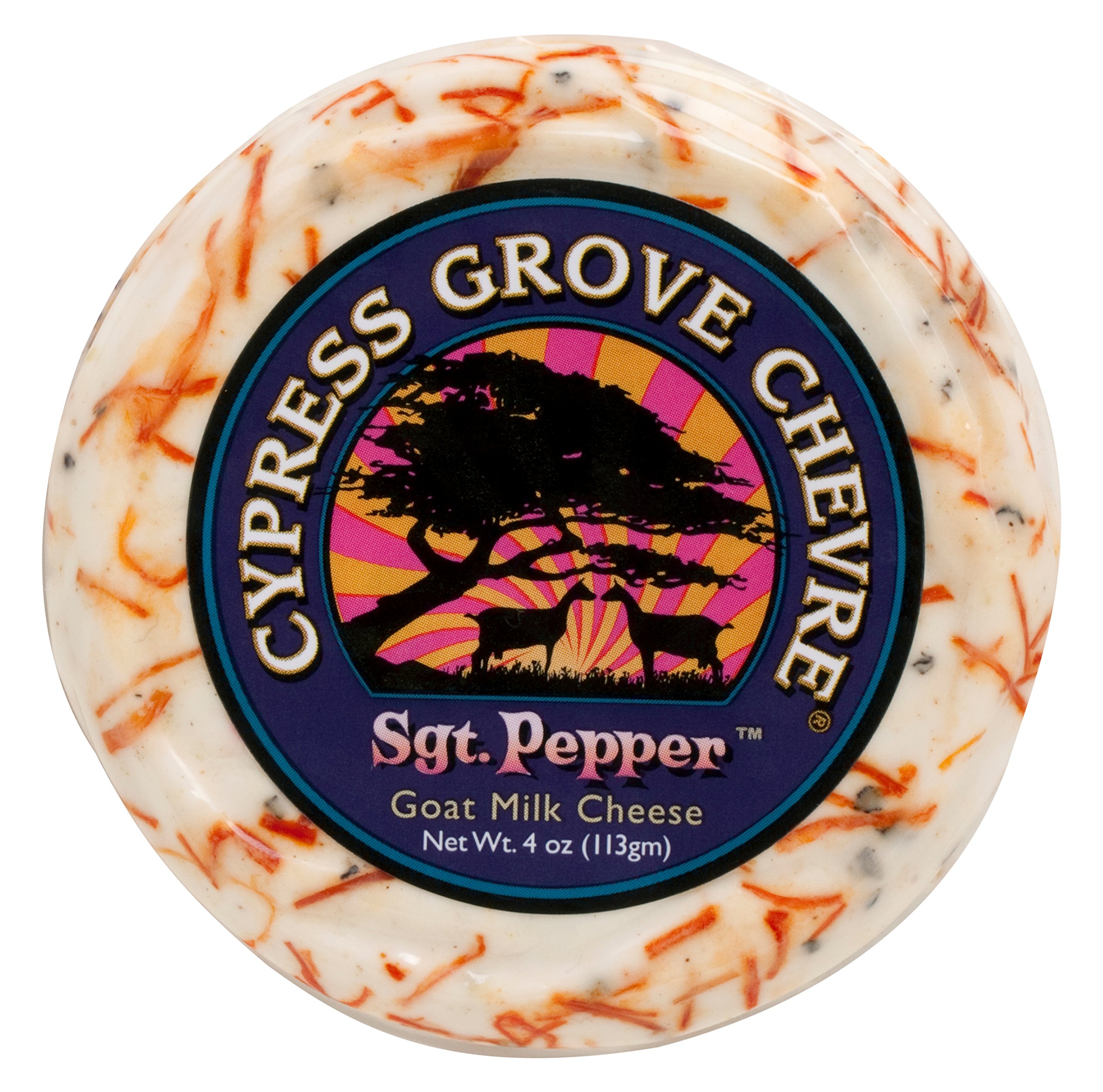 CYPRESS GROVE Disk Cheese, Chevre Sgt. Pepper, 4 Ounce (Pack of 12)