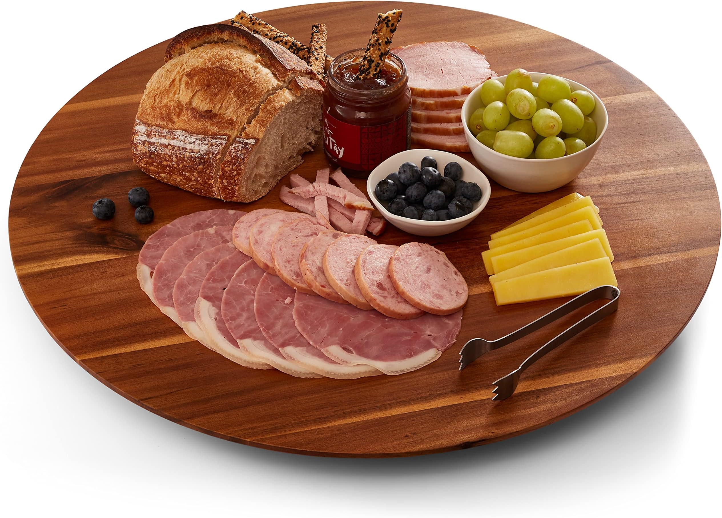 21" Acacia Lazy Susan Turntable for Table - Wooden Charcuterie Boards Cheese Board - Extra Large Lazy Susan Organizer - Kitchen Turntable for Cabinet, Pantry, Countertop (Acacia Wood)