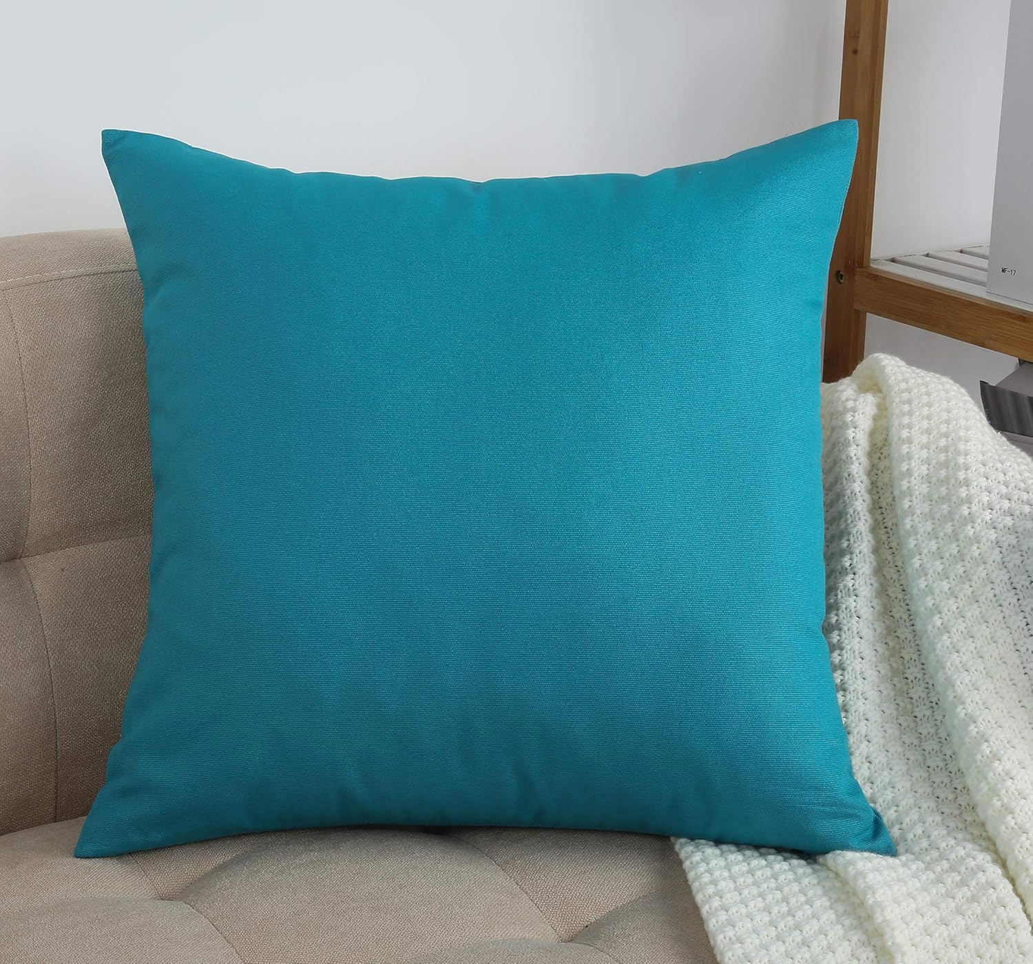 Soft Cotton 12×12 Blue Throw Pillow Cover