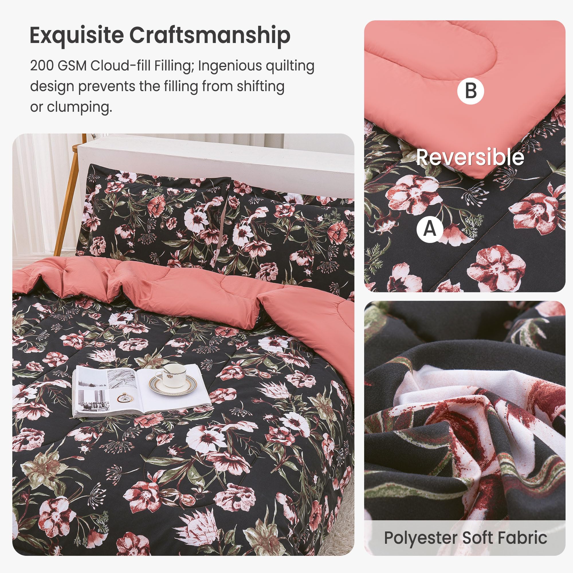 Edredón Acolchado Doble Faz 5 Piezas