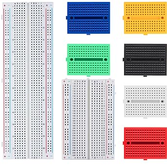 Breadboard Kit for Arduino, ESP32, ESP8266, Raspberry Pi 8 Pack - Standard, Half-Size, and Mini Breadboards in 6 Colors for Prototyping