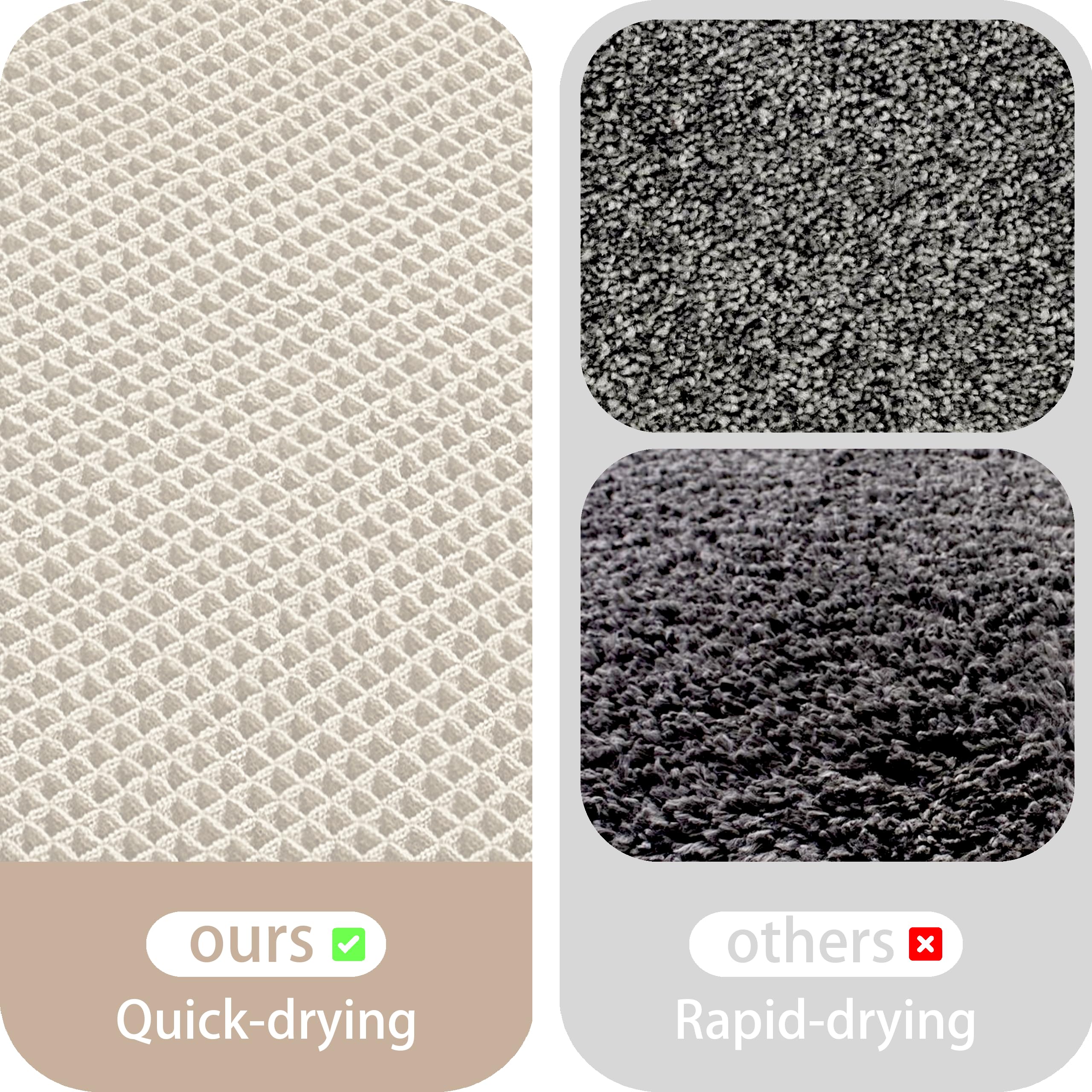 Alfombrilla de baño Antideslizante con diseño de gofre y borlas, Color