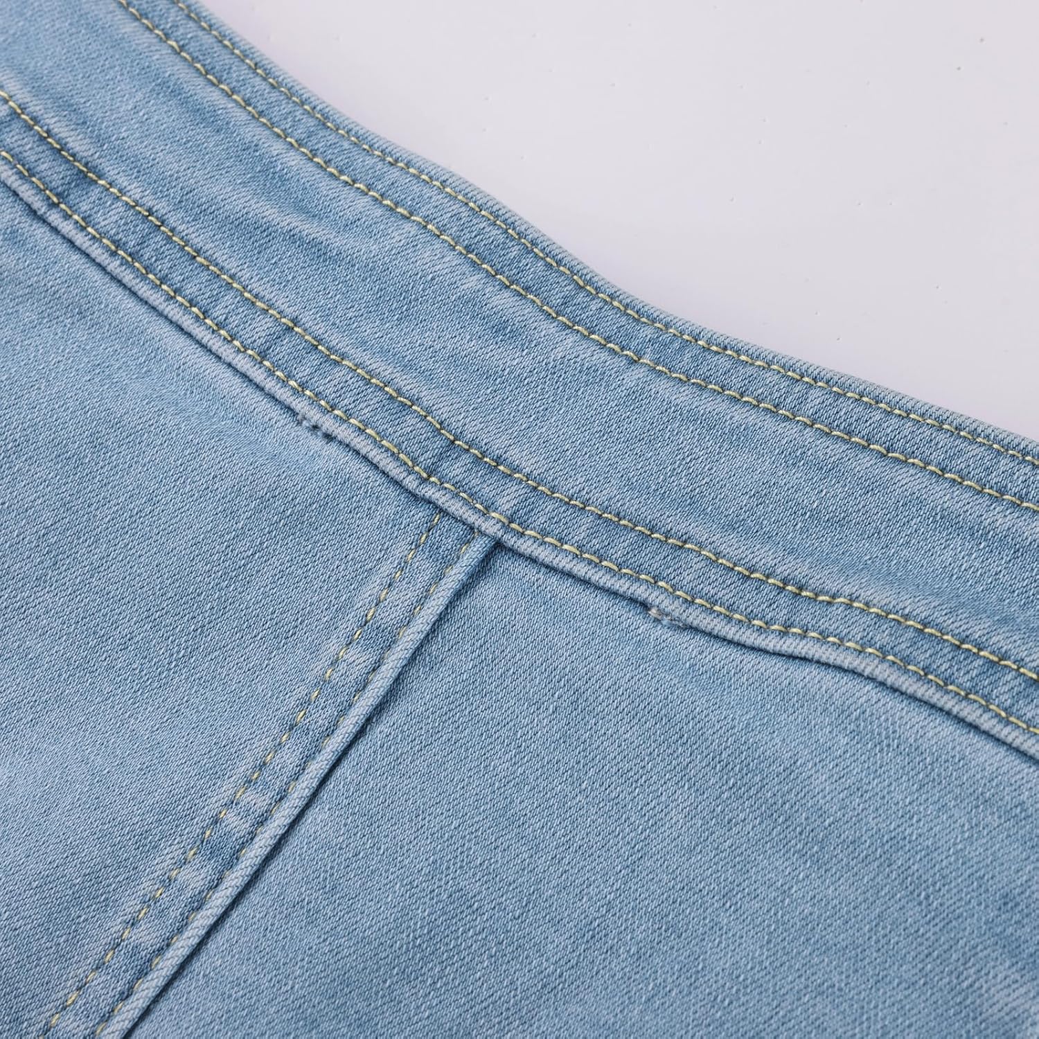 Belle Poque Denim Mini Skirt High Waisted Button-Front Sailor Jean Skirts for Women with Back Patch Pockets - Image 5