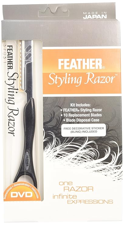 Amazon.com: Feather Styling Razor with Intro Kit, Black : Beauty ...