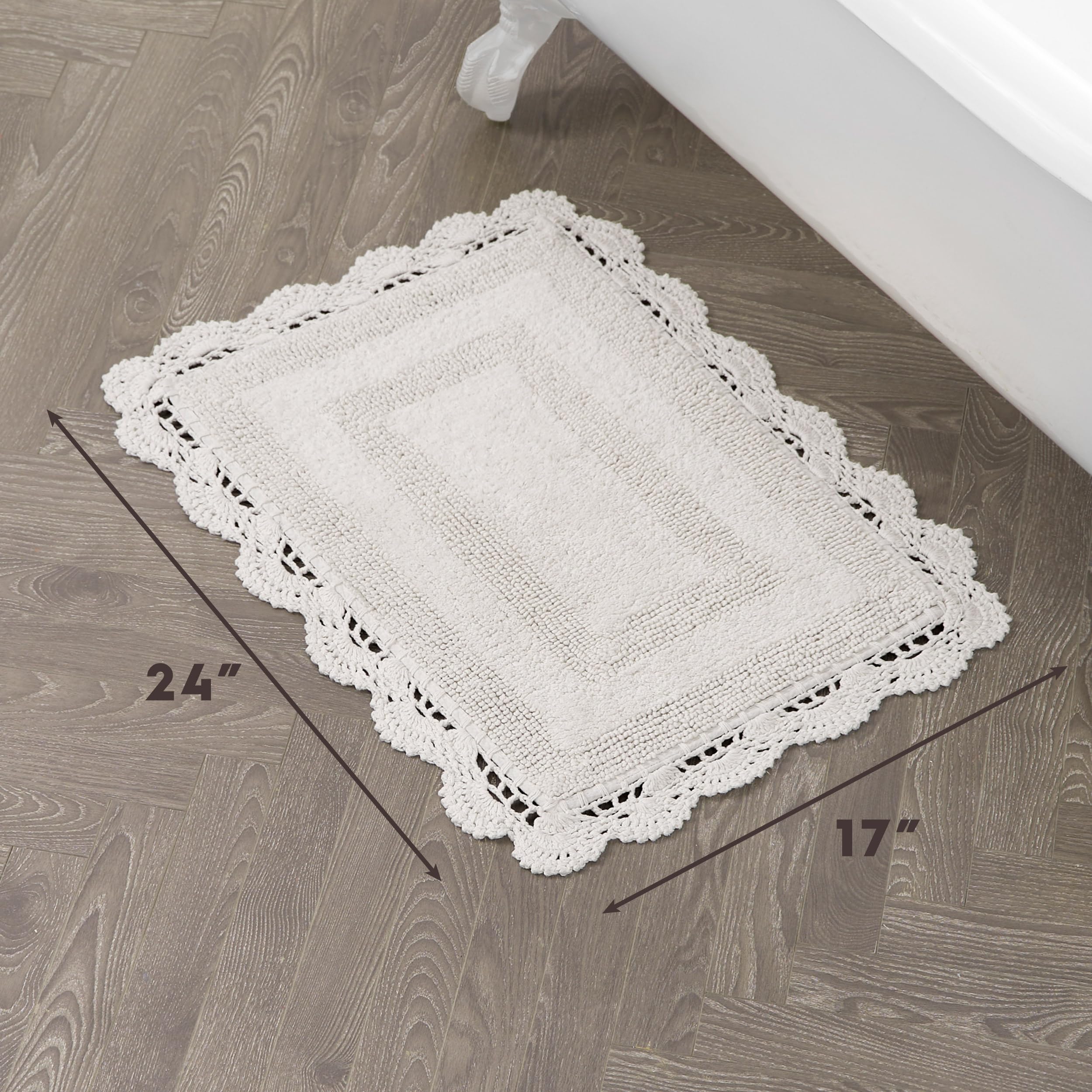 Amazon.com: Laura Ashley Absorbent Bath Mat Reversible Crochet