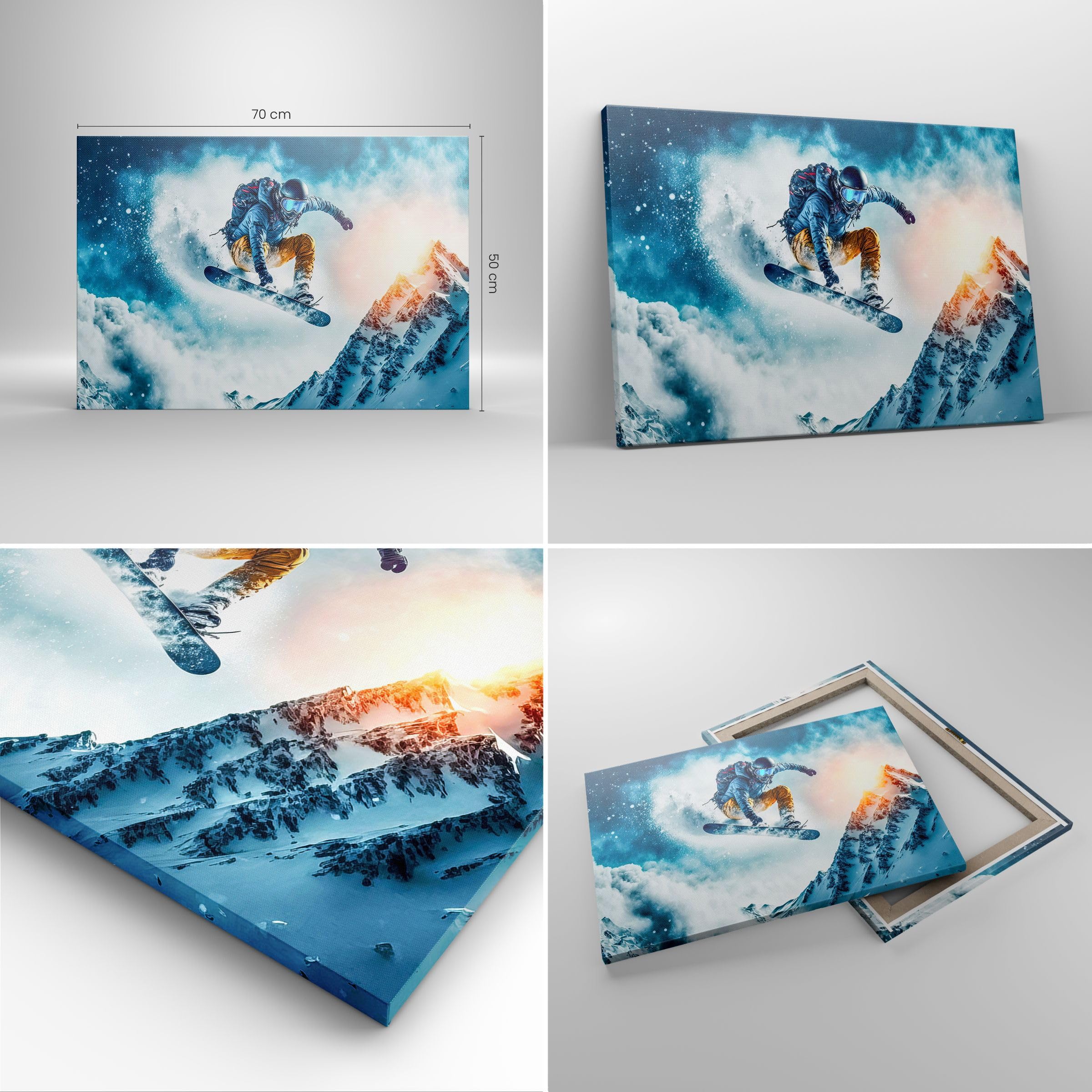 Moderno Quadro su Tela 70x50 cm Stampe da Parete Persone Sport - 5677 | Snowboard Inverno Quadro Decorativo Piccolo 1 pezzo Soggiorno Camera da Letto Arte da Parete Decorazione da Parete ARTTOR