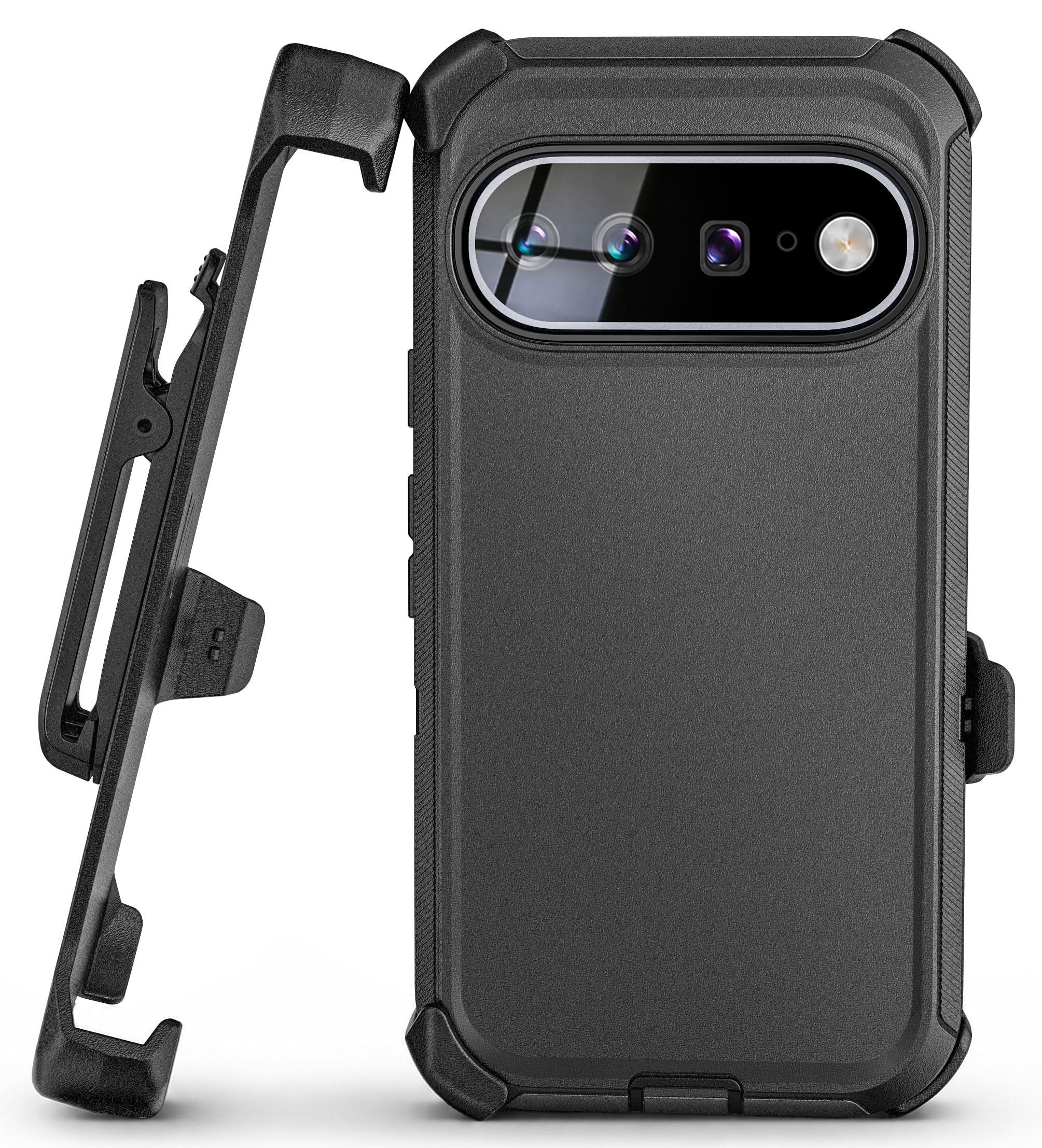 Encased Custodia magnetica per Google Pixel 11 Pro XL con clip da cintura | Protezione a doppio strato • Pellicola protettiva in vetro temperato • Compatibile con PixelSnap • Nero