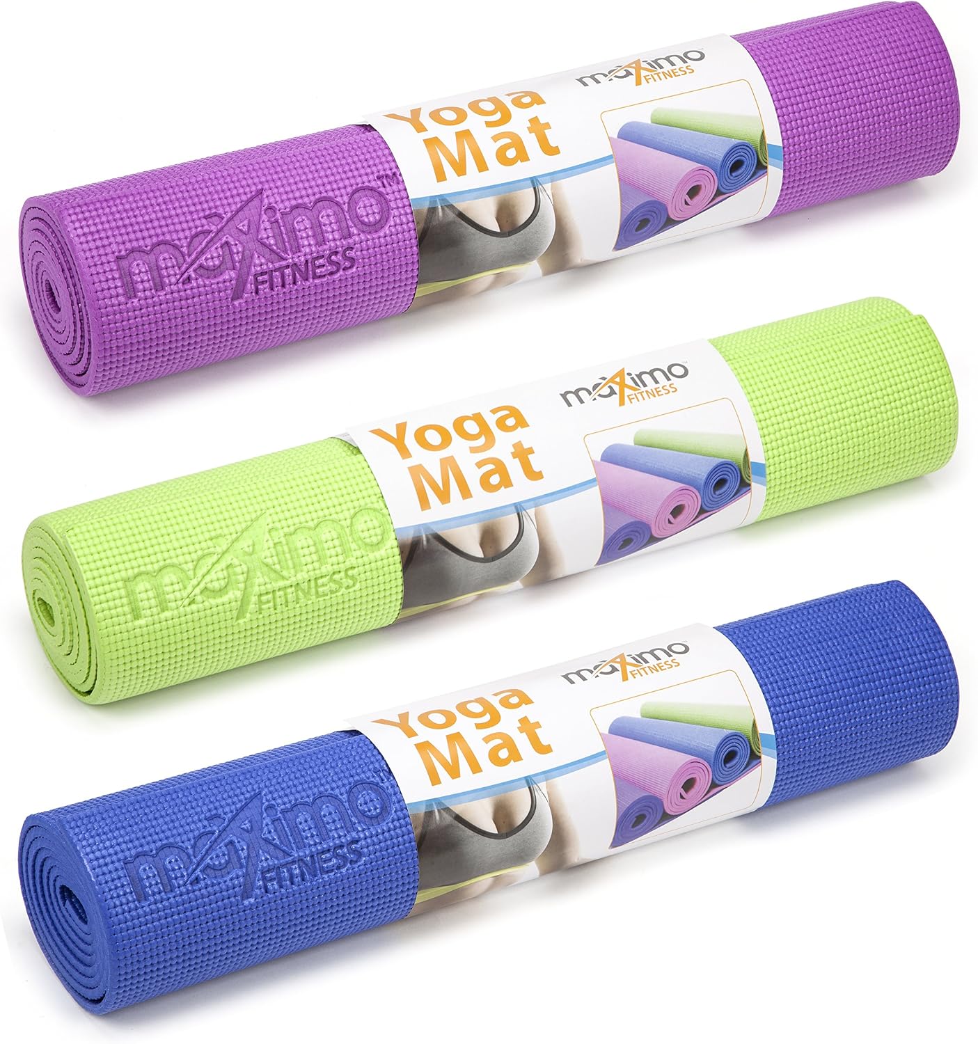 Maximo Fitness Holiday Deal - Yoga Mat and Bag - Premium - Non Slip Exercise Mat - 173 cm Length x 61 cm Width x 0.6 cm Thick (1/4 inch Thick) - Perfect for Yoga, Pilates, Sit-Ups, Gym and Stretches.