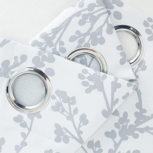 Miniatura 7 de DriftAway Cortinas florales para dormitorio, 84 pulgadas de largo, para sala de estar, con forro de acuarela, cortinas opacas con aislamiento